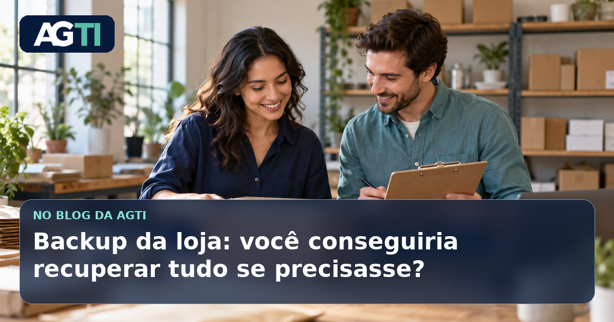 Pessoas conferem a operação de uma loja. Capa do artigo sobre backup e validação da recuperação.