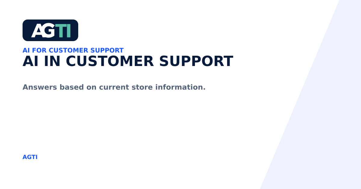 AI in customer support. Answers based on current store information.